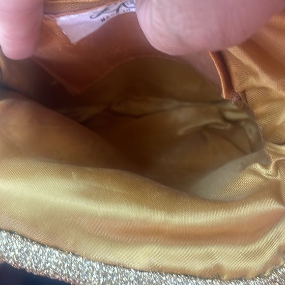 1950s La Regale floral tapestry purse with gold metallic Made in Italy - Picture 6 of 8